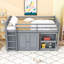 Lit mezzanine simple avec armoire, tiroir, tablette et bureau-1132533689