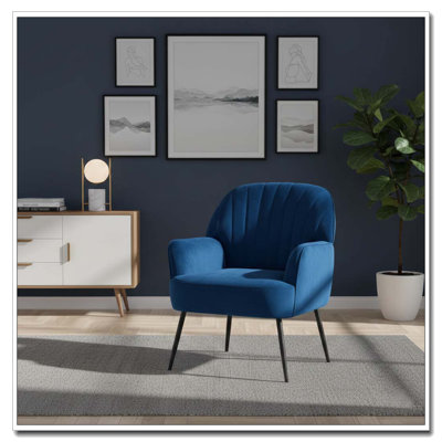 Fauteuil d'appoint en velours, chaises de salon rembourrées modernes