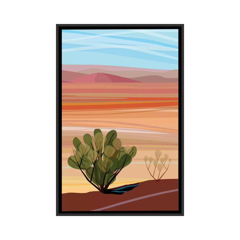 «Mojave Desert Vertical», impression sur toile, H 26 po x l 18 po x P 1,5 po, Toile avec cadre noir, Pas de tapis