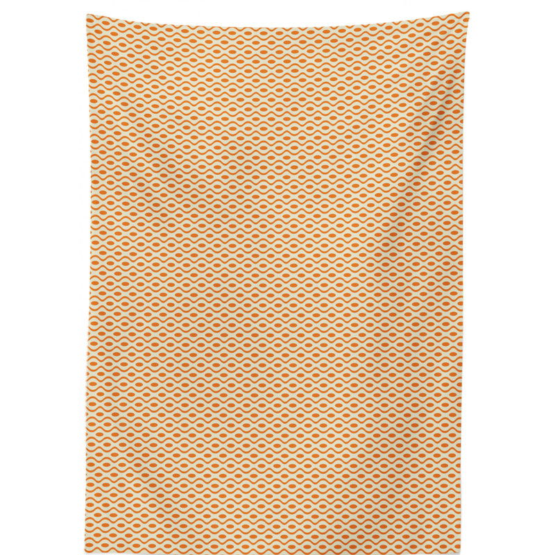 Elliptic Dots Curvy SymmetricTablecloth, 60" L x 84" D