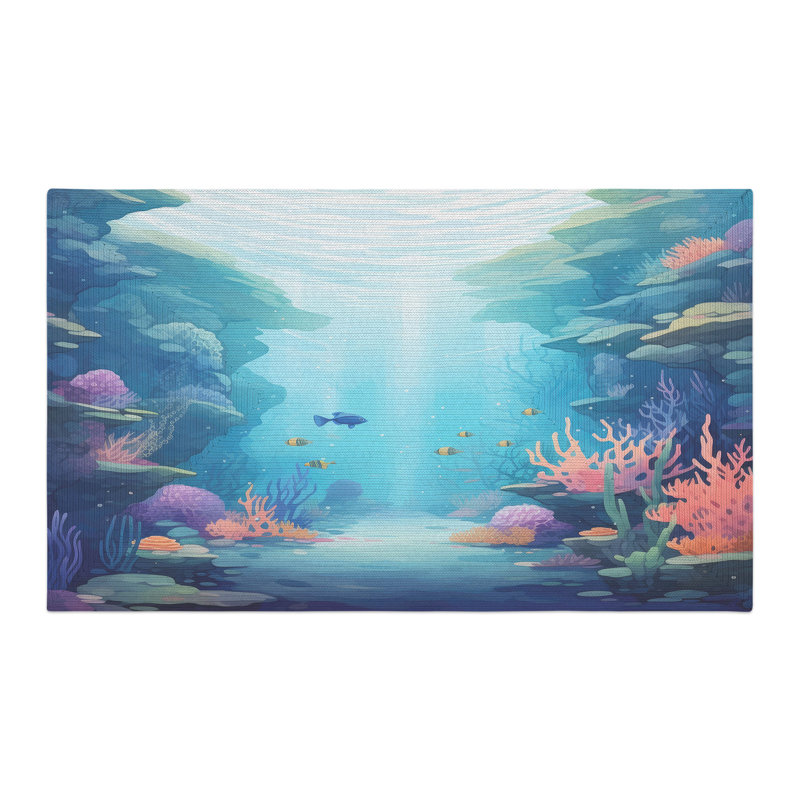 Tapis tressé Oceanic Creatures, Rectangulaire 3 pi x 5 pi