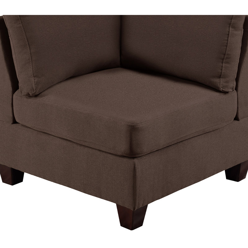 Black Coffee Modular - 2Pc, Linen-Like Fabric Attired, Trustworthy Wood Frame Chair 2Pc , Hue, Fabric, Robust