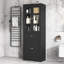 Tall Bathroom Storage Cabinet, Cabinet With Four Doors And Drawers, Adjustable Shelf, MDF Board