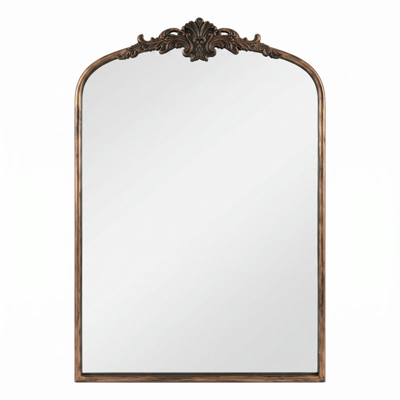 Iron Frame Arch Mirror, Black Gold