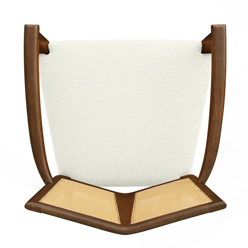Ensemble de 2 chaises de salle à manger, Brun, Blanc