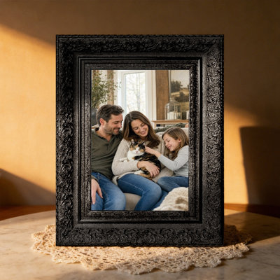 Black 3 PCS 5" x 7" Simple Picture Frame with Photo Protector