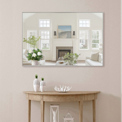Miroir de salle de bain rectangulaire surdimensionné de 60 po x 30 po avec grand miroir mural décoratif pour salle de bain