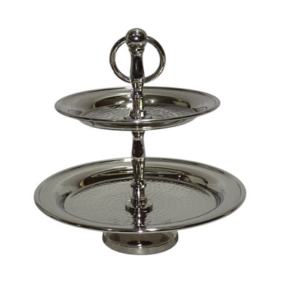 2-Tier Hammered Cake Stand