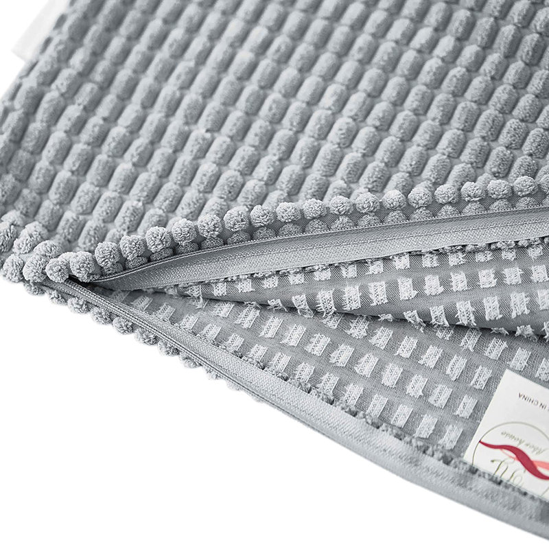 Housse de coussin carré à carreaux, 16 po x 16 po, Gris clair