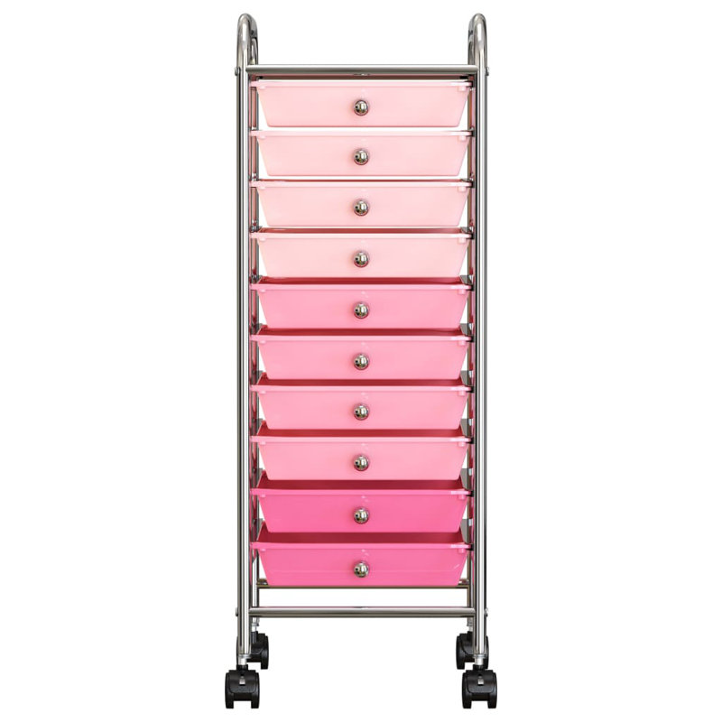 Baghdasar 90cm H x 36.5cm W Utility Cart with Wheels, Pink