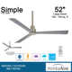 52" Simple 3 - Blade Outdoor Standard Ceiling Fan with Remote Control
