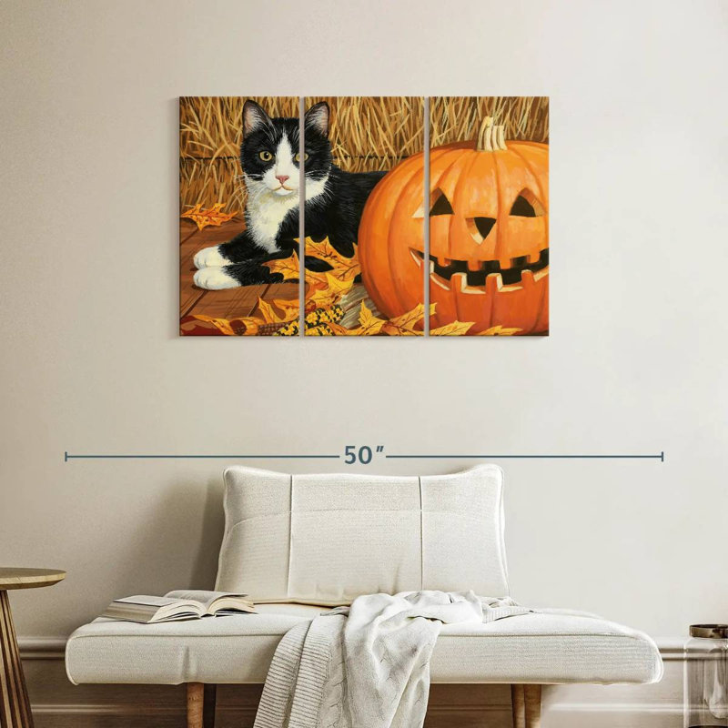 Citrouille d'Halloween et chaton