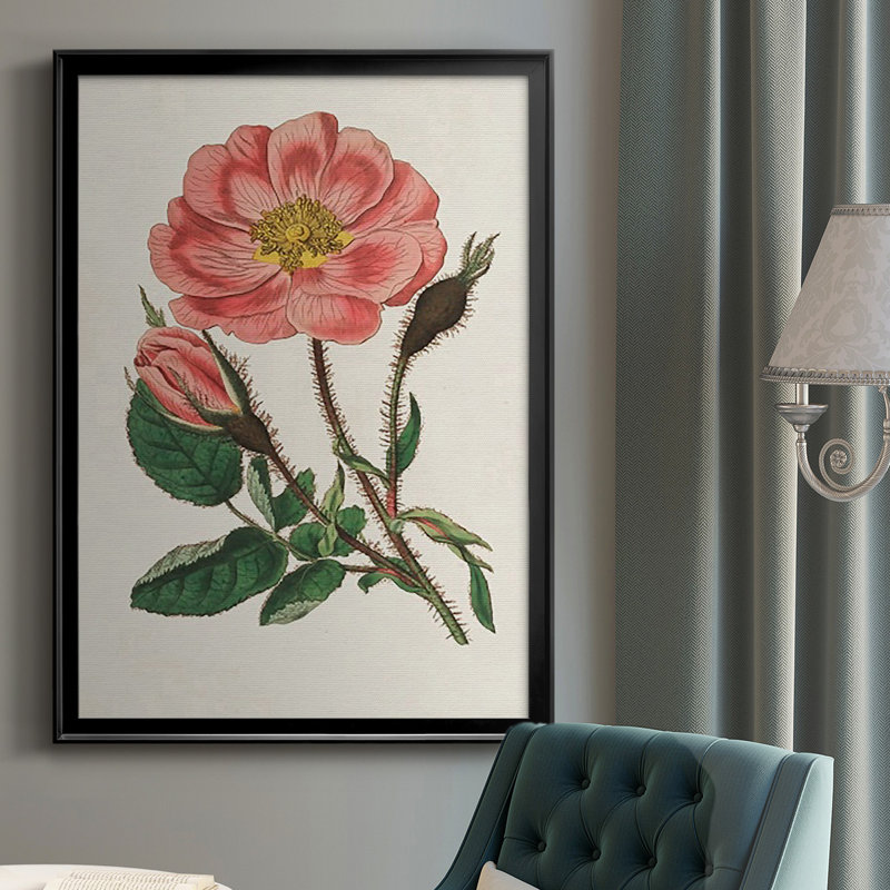 «Pink Floral Mix», reproduction encadrée sur papier, Noir, H 36,5 po x l 26,5 po x P 1 po