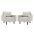 Bridgeview 32" Square Arm Accent Chair, Sofa Chair, White Set of 2