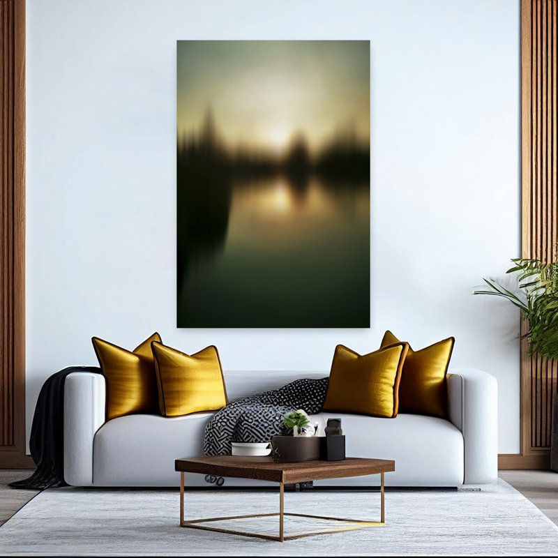 Art contemporain contemporain, paysage pacifique romantique, H 60 po x l 40 po