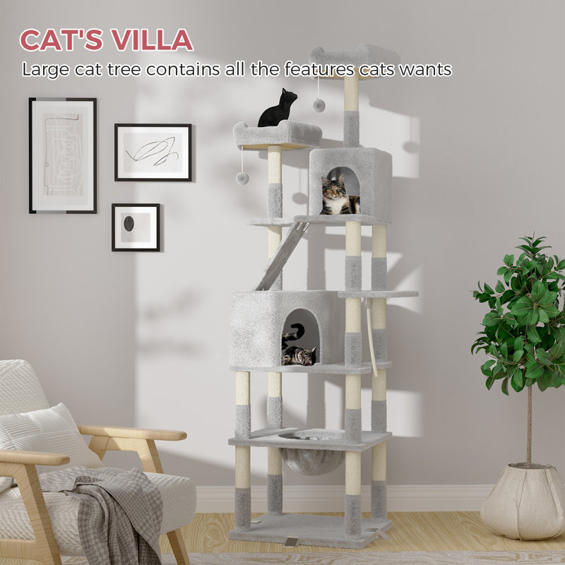 Cat Tree 208cm H Cat Tree, Light Grey