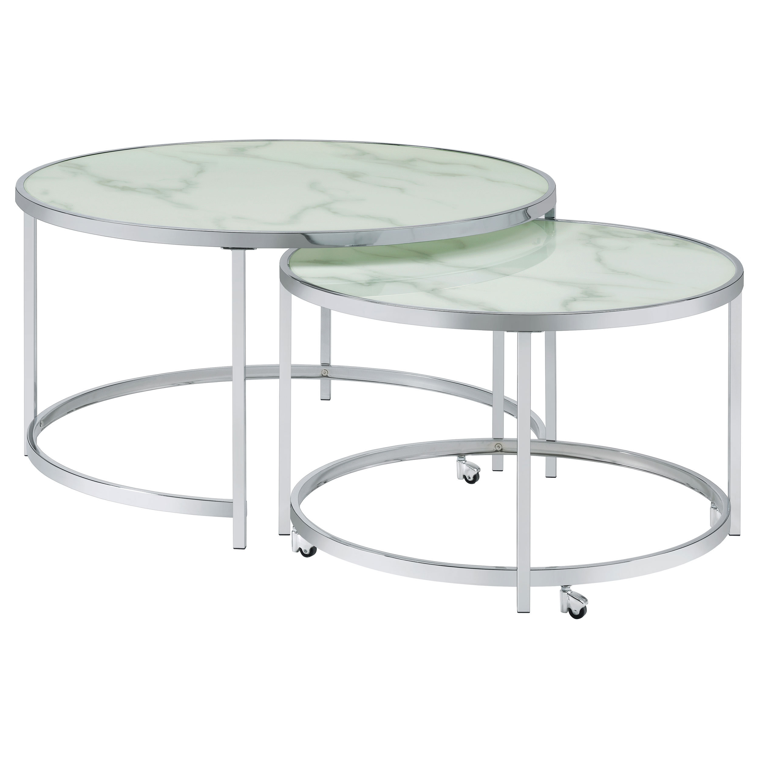 Coaster Fine Furniture Lynn Glass Top Nesting Coffee Table | Wayfair