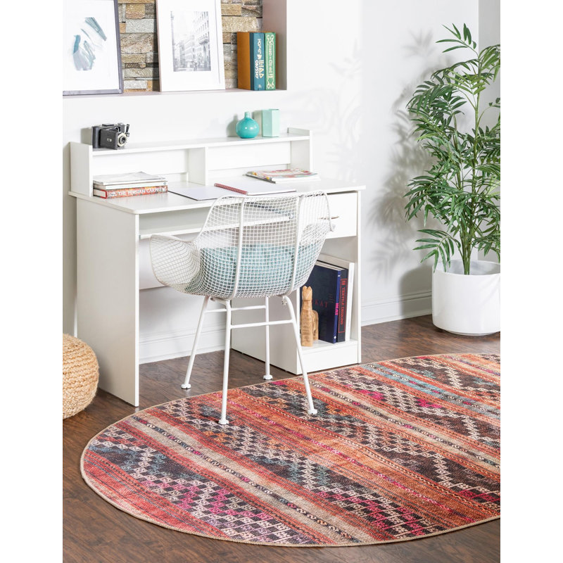 Chenille Geometric Indoor Rug, Oval 2' x 3'1"