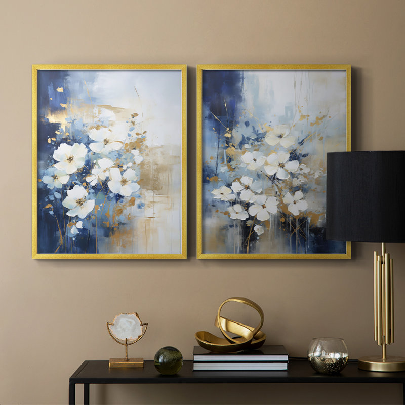 «FLORAL Series CCLxxi», reproduction encadrée de qualité supérieure - prête à être accrochée - aucun clou requis - aucun clou requis