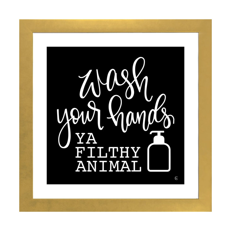 «Wash Your Hands» - impression, H 16 po x l 16 po x p 1 po, Papier doré