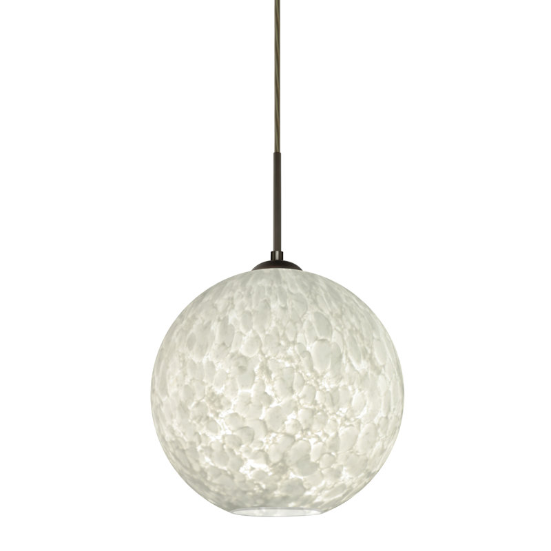 Luminaire suspendu sphérique 1 lumière Speth, Bronze, H 11,5 po x l 11,75 po x P 11,75 po, Ampoule incandescente
