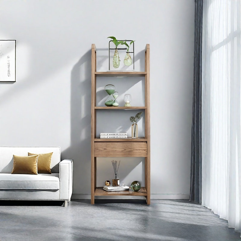 Multi - layer Solid Wood Plant Stand with Drawer