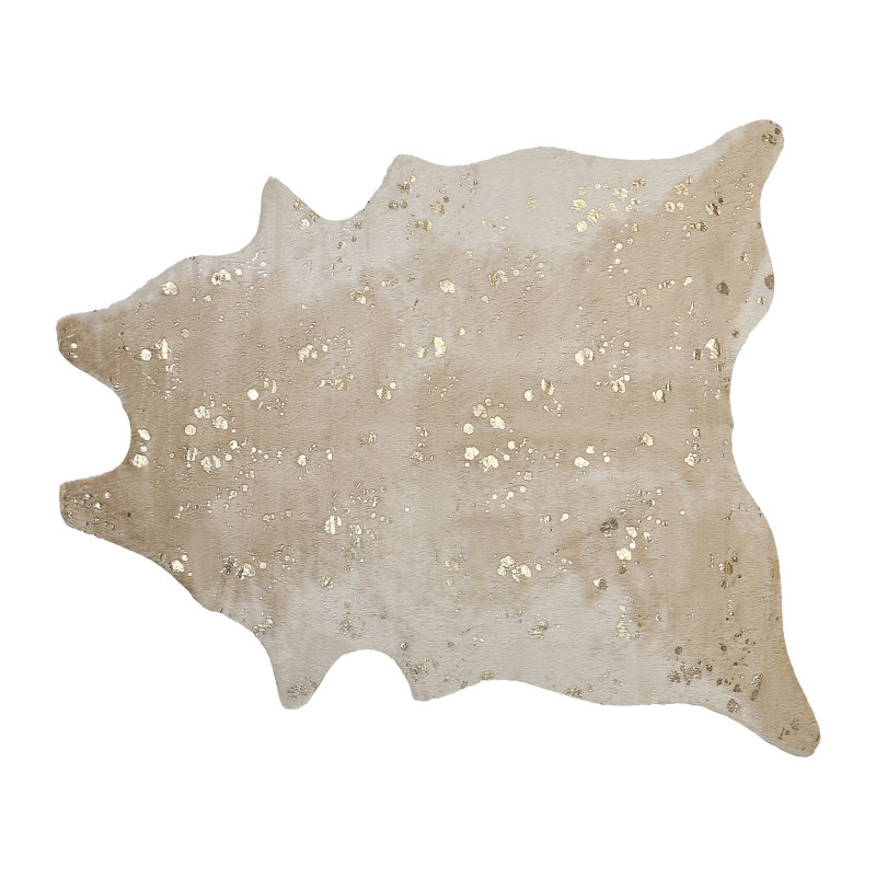 Adeela Carpet Cowhide Design Beige Rug, Novelty 150 x 200cm
