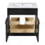 Meuble-lavabo 30 po avec lavabo en céramique, armoire de rangement autoportante moderne avec poignées dorées, portes à fermeture douce-834977689