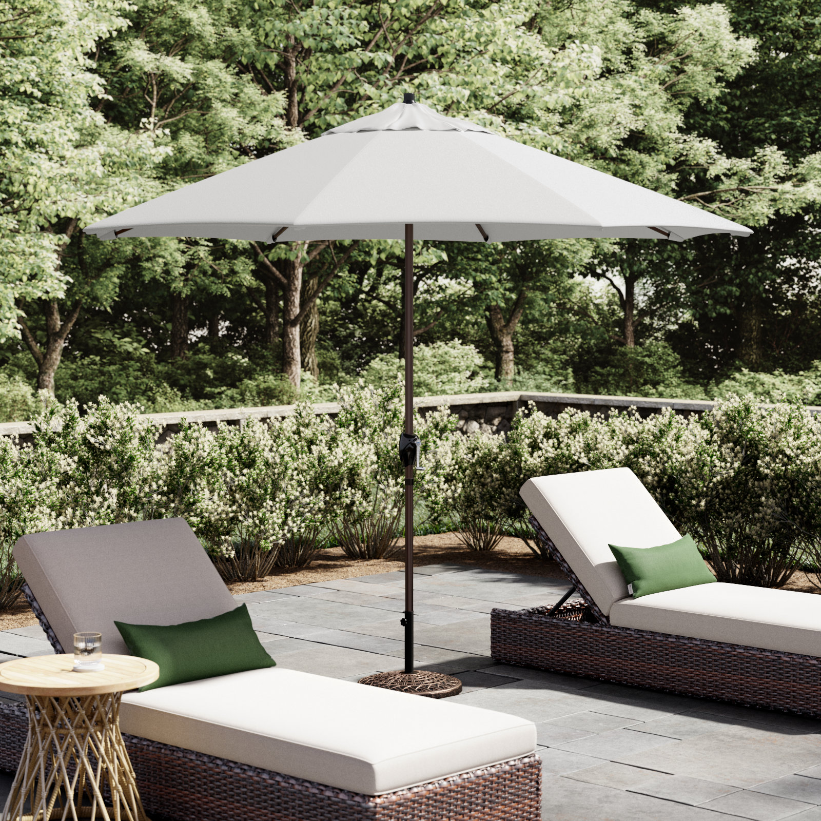 Stevie 108'' Outdoor Umbrella, White - Olefin