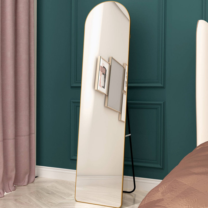Keimon Mirror, Golden, 57.5" x 14"