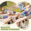 Cuisine de boue en bois pour enfants ROBUD, ensemble de cuisine de jeu extérieur avec tablette de rangement, bois naturel et vert, WG427