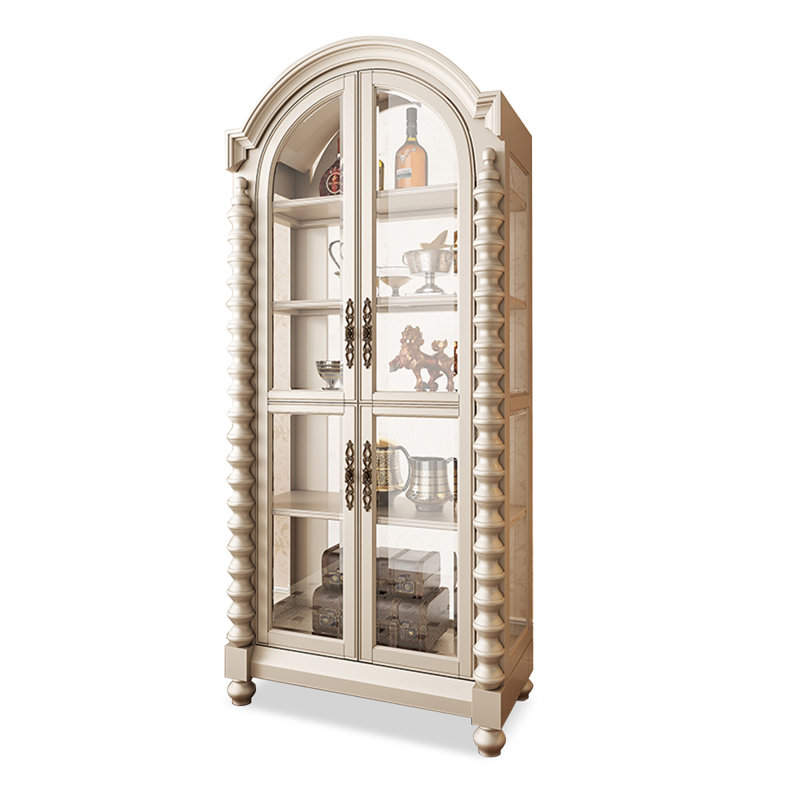 Solid Wood+Glass Display Cases, Champagne