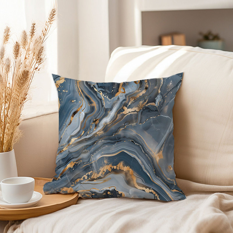 Abstract Gold & Gray Geode Crystals Marble XVI Modern