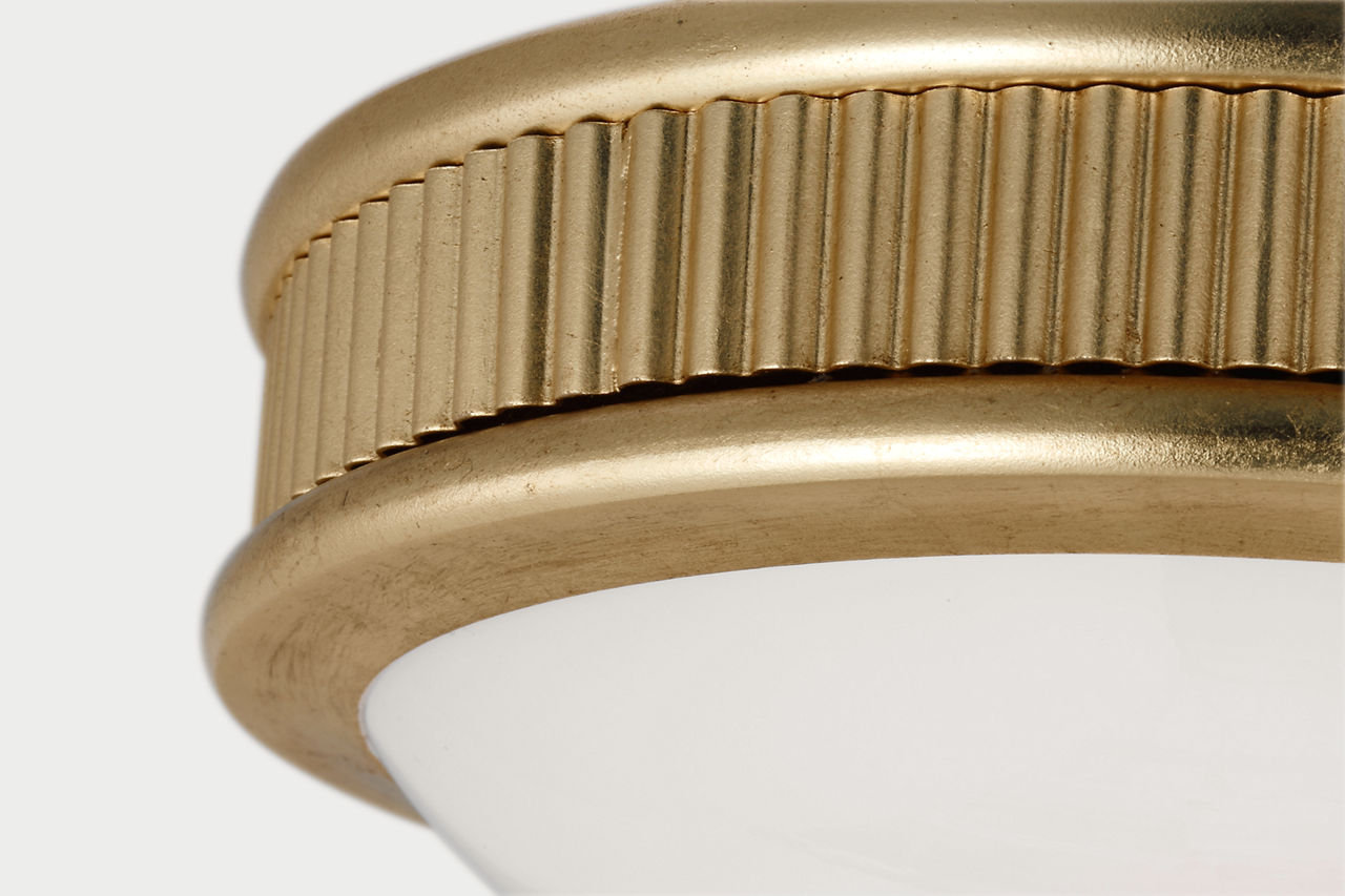 Rigsby Single Light Flush Mount, Gild, 3" H x 8" W x 8" D