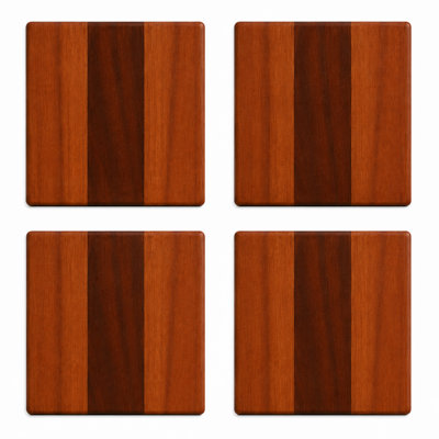 Mahogany Butcher Block Coasters by Marine Mahogany