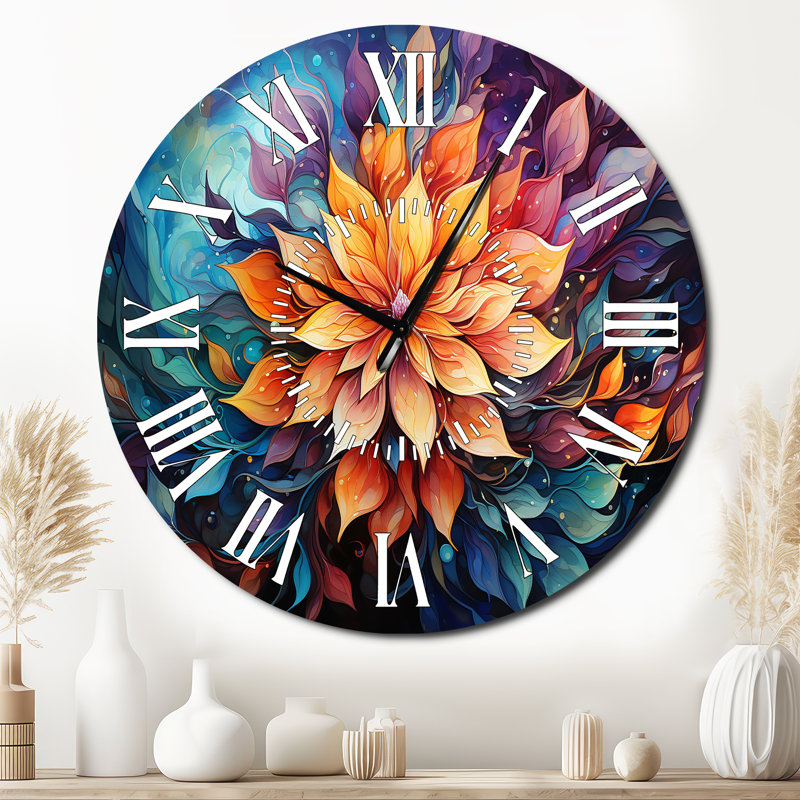 Horloge murale méditation «Mindfulness Mandala I», Surdimensionné