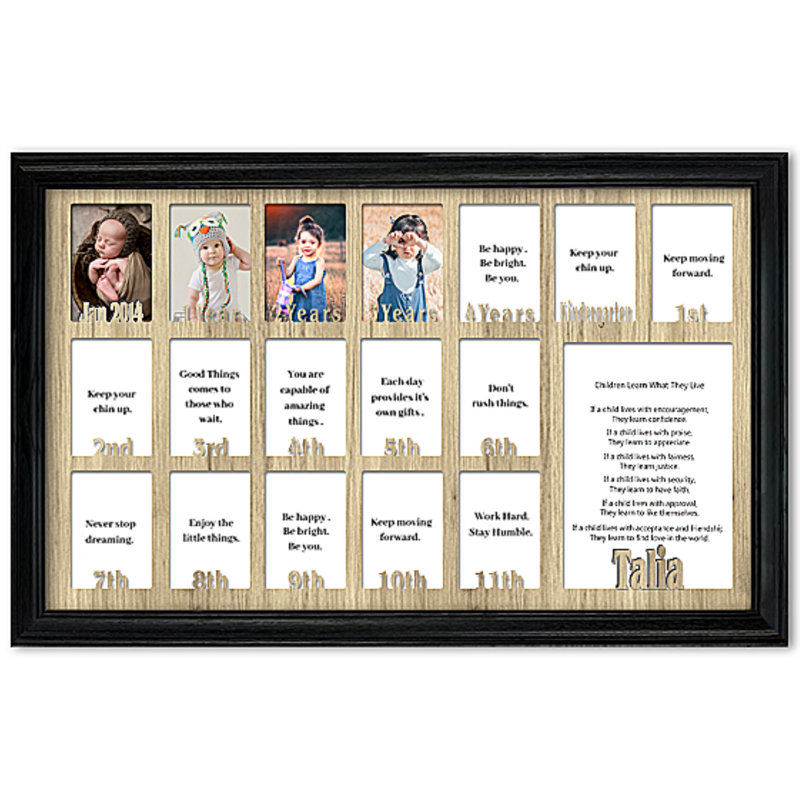 Solid Wood Picture Frame with Mat, Black/Unfinished, Yes