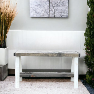 Banc de rangement en bois massif Minoo