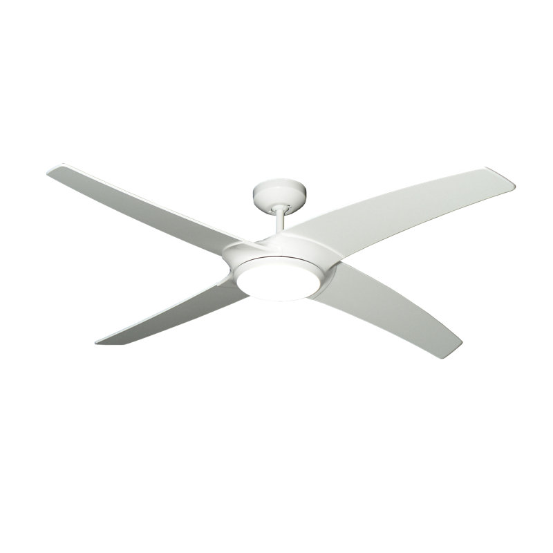 Alaudin 56'' Ceiling Fan with LED Lights, Pure White with Pure White Blades