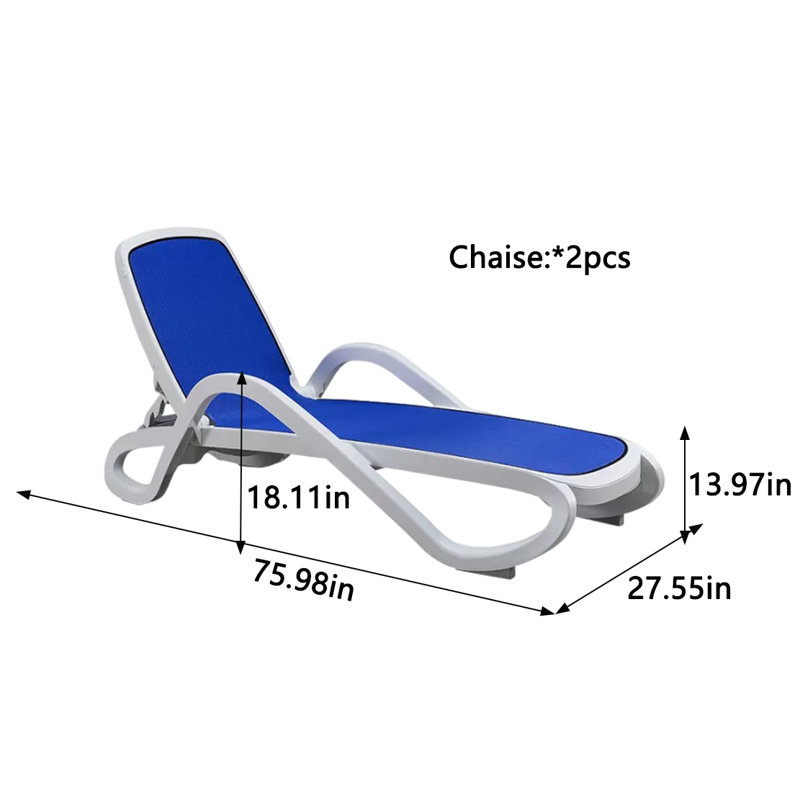 Chaise longue d'extérieur réglable et inclinable