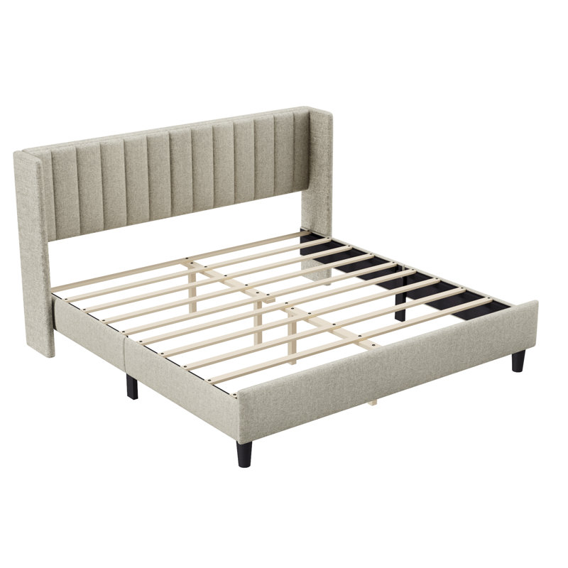 Hudayfi Upholstered Platform Bed, King, Black