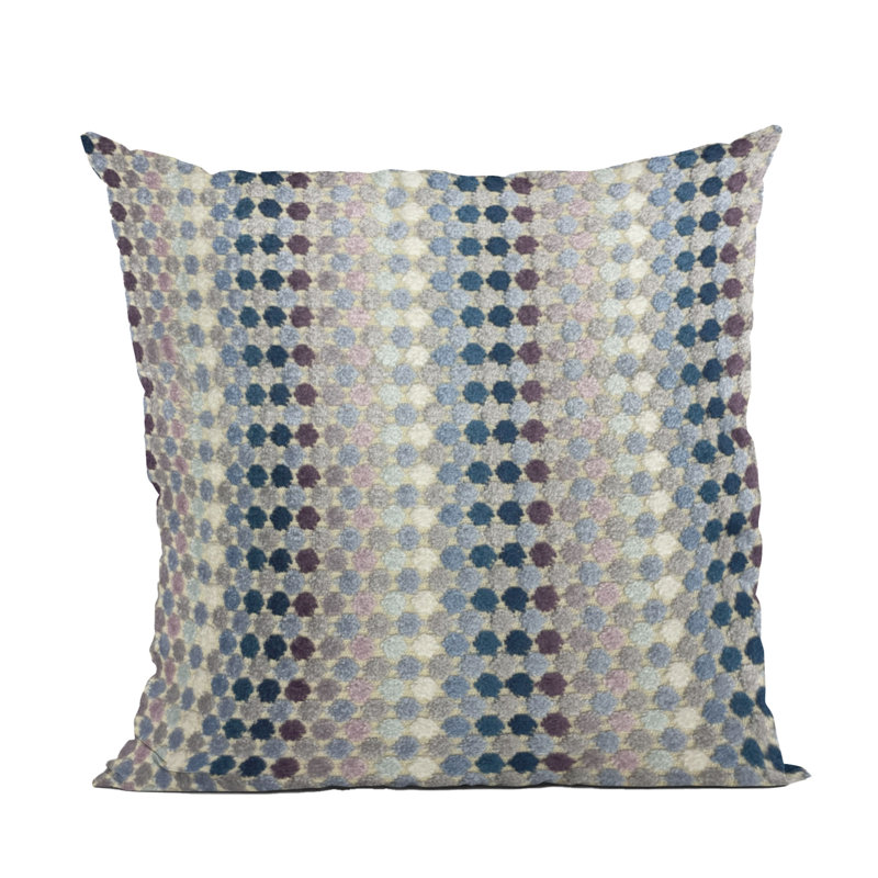Coussin Plutus Grand Manor, H 22 po x l 22 po, Bleu / gris / mauve rayé, Carrée