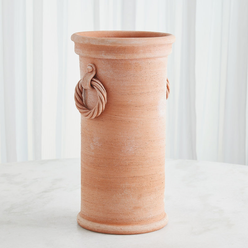 Rope Handle Vessel-Terracotta, Terracotta, Tan