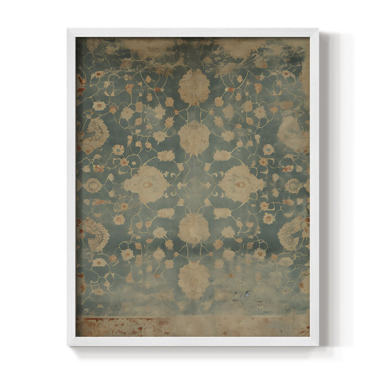 Vintage Abstract Print I Framed Print - Solid Wood, 15" H x 12" W, White