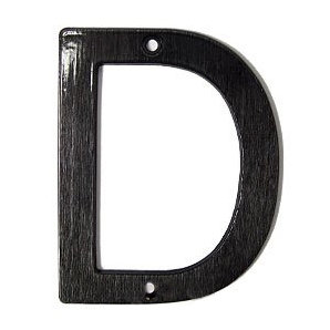 4 po  lettre de maison Villa, Laiton oxydé, D