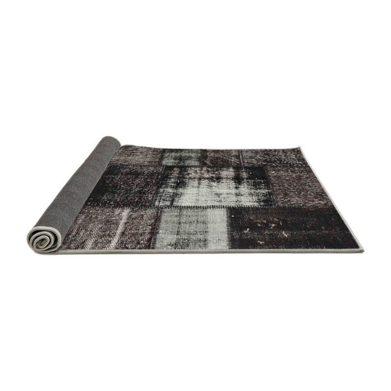 Tapis noir/gris zone contemporaine, Rond 5 pi