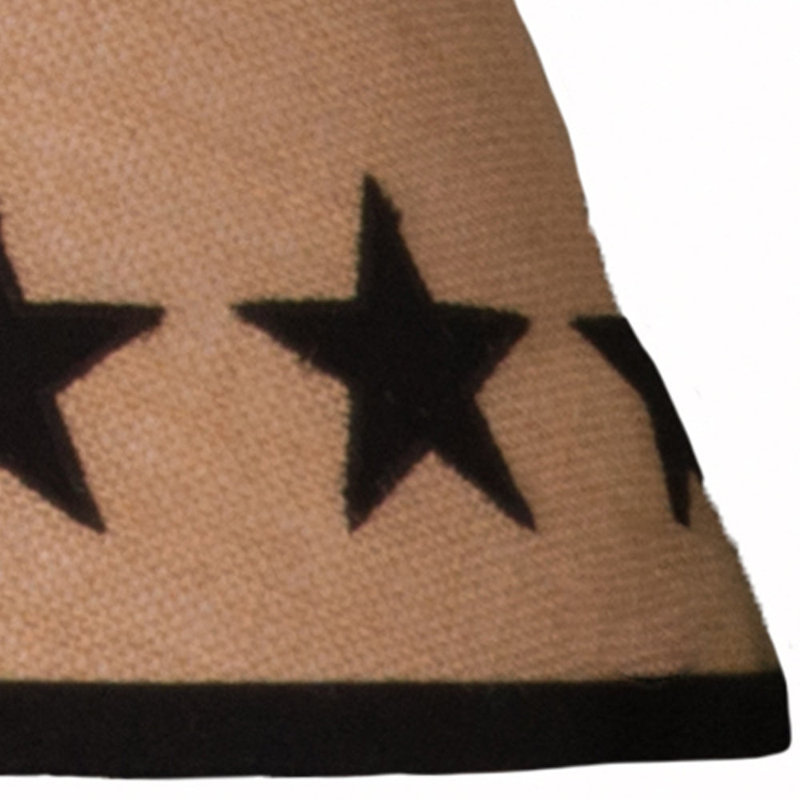 Abat-jour empire en rotin, H 8 po x l 10 po x P 10 po, Noir / beige
