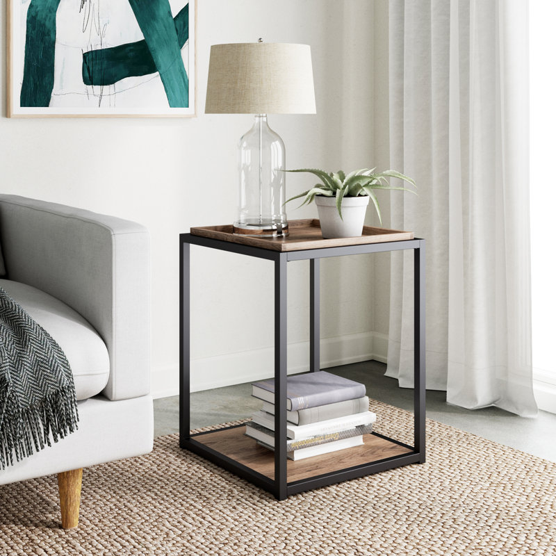 Nash Tray Top End Table, Rustic Oak