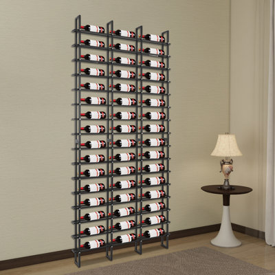16 Tiers Steel Wall Mounted Wine Rack for 48/80 Wine Bottles