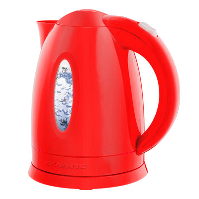 OVENTE Electric Kettle, 1.7L Fast Boiling Water Heater for Coffee or Tea, BPA Free with Water Level Gauge, Auto Shut-Off, Boil-Dry Protection, Indicator Light and Removable Filter, Red KP72R
